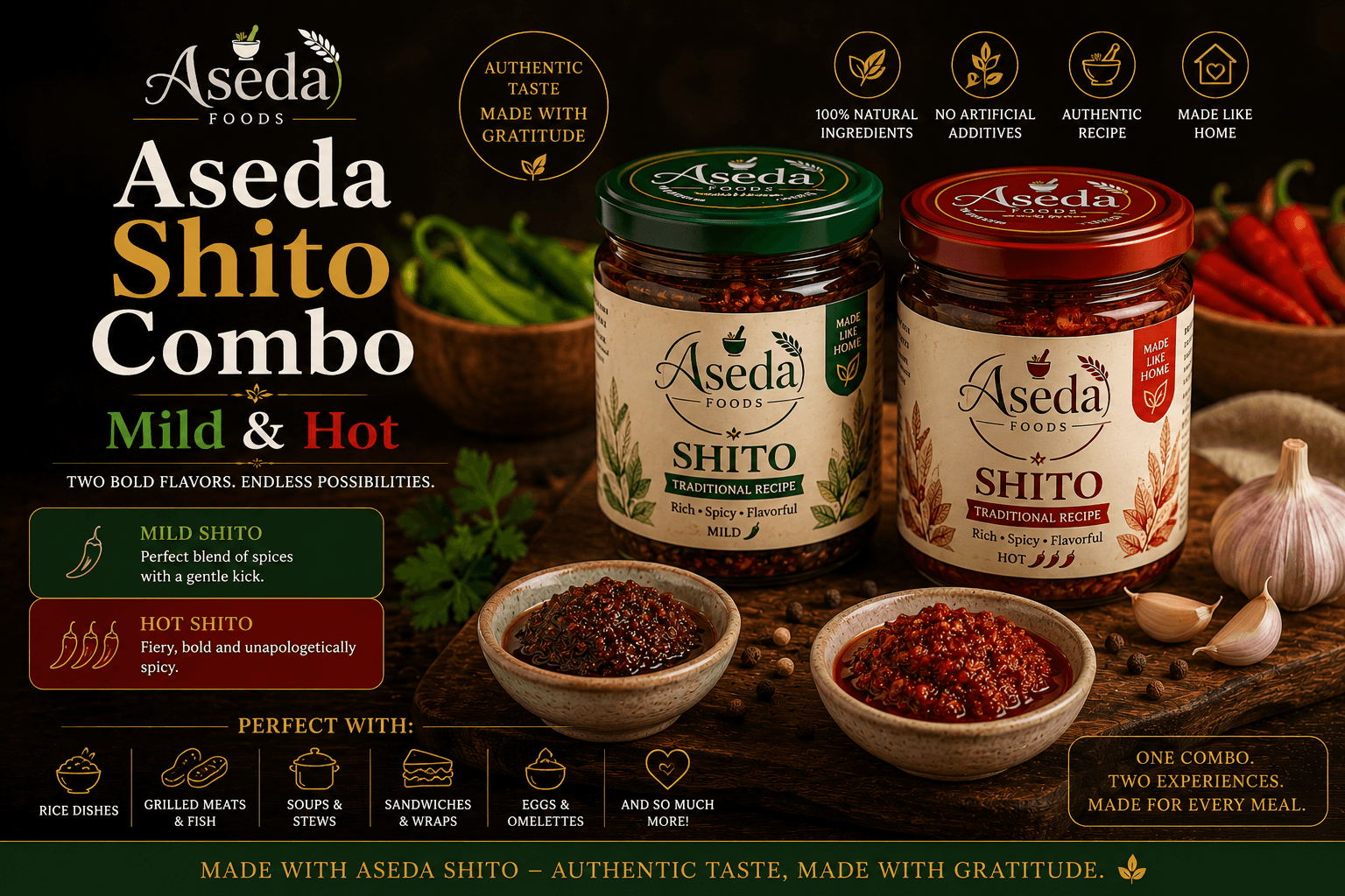 Aseda Shito combo mild and hot